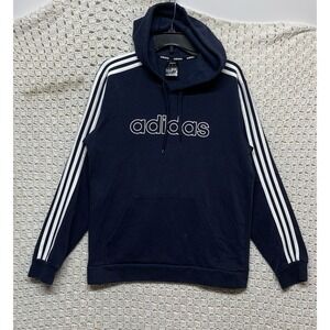 Adidas Hoodie Mens Sz M Navy Blue ‎ Pullover Sweatshirt Logo Athletic Casual
